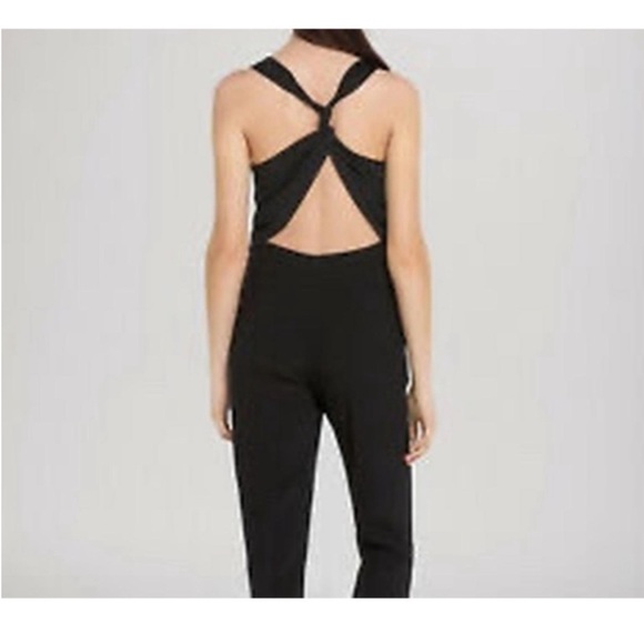 SANDRO Paris Priscilla Jumpsuit in Black Twist Back Chiffon Size US 2 - Picture 5 of 11